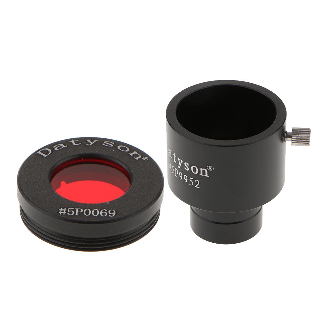0.965inch to 1.25inch Telescope Eyepiece Adapter 24.5 to 31.7mm +Filter #25A