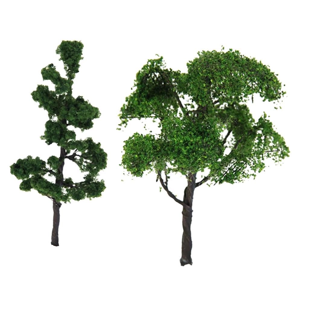 2pcs Landscape Model Tree Elm Tree + Mountain pine Scenery Building