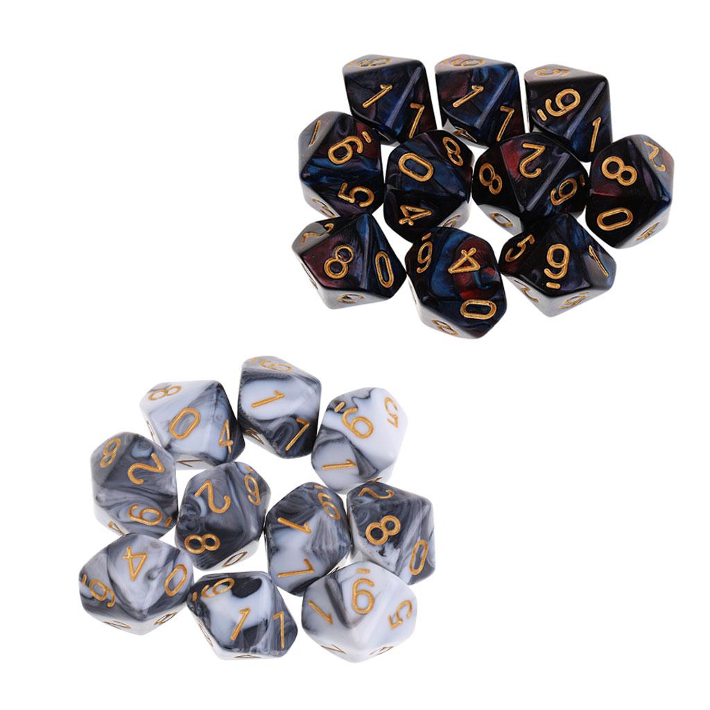 20PCS 10 Sided Dice Polyhedral Dice for Dungeons and Dragons Table Games