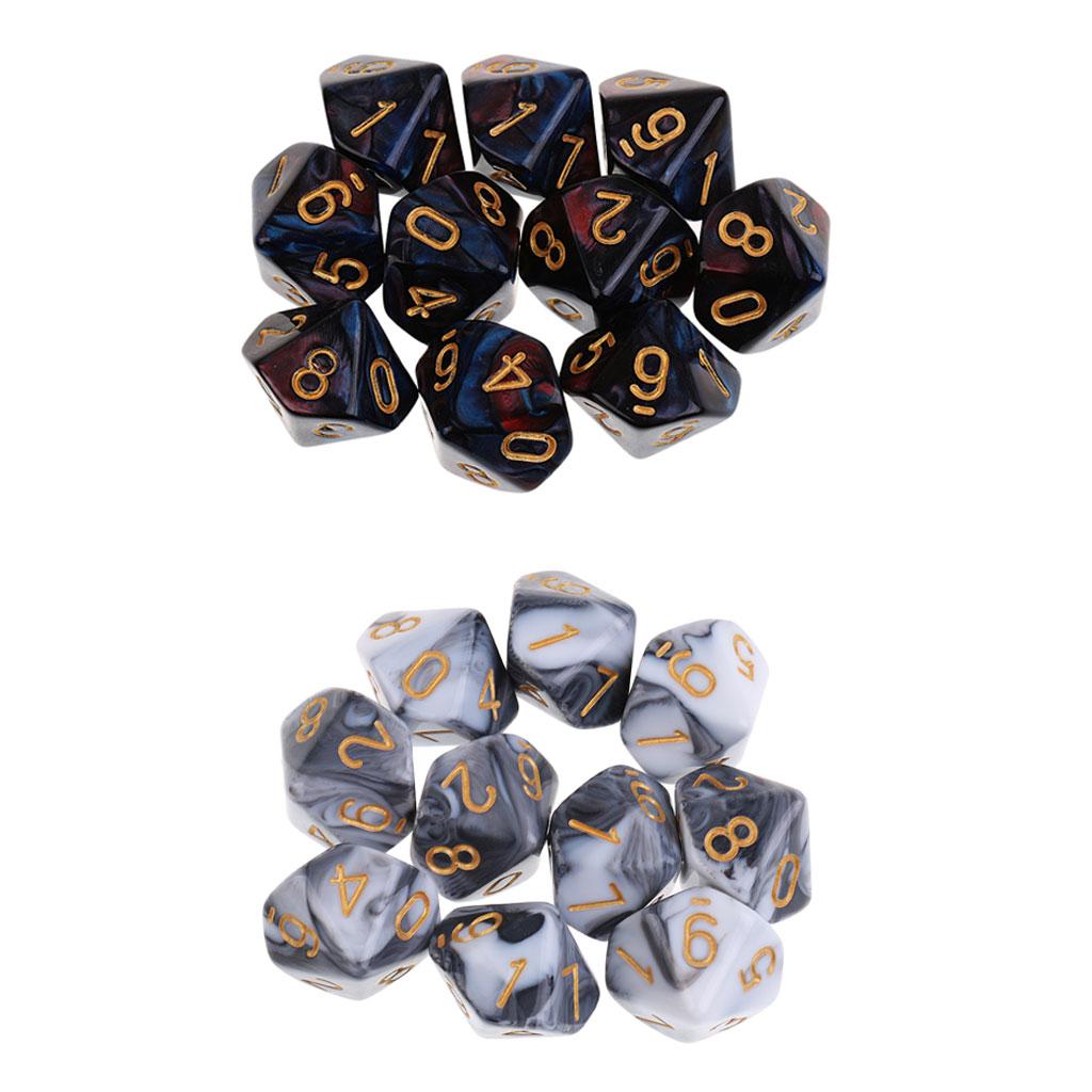 20PCS 10 Sided Dice Polyhedral Dice for Dungeons and Dragons Table Games