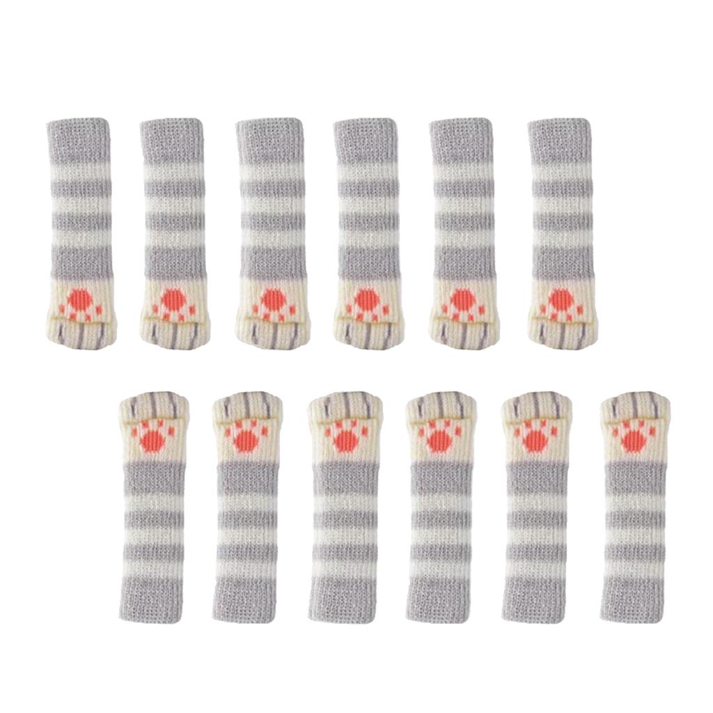 12PCS 3.5x11cm Furniture Feet Caps Covers/Knitted Chair Leg Socks Style_3