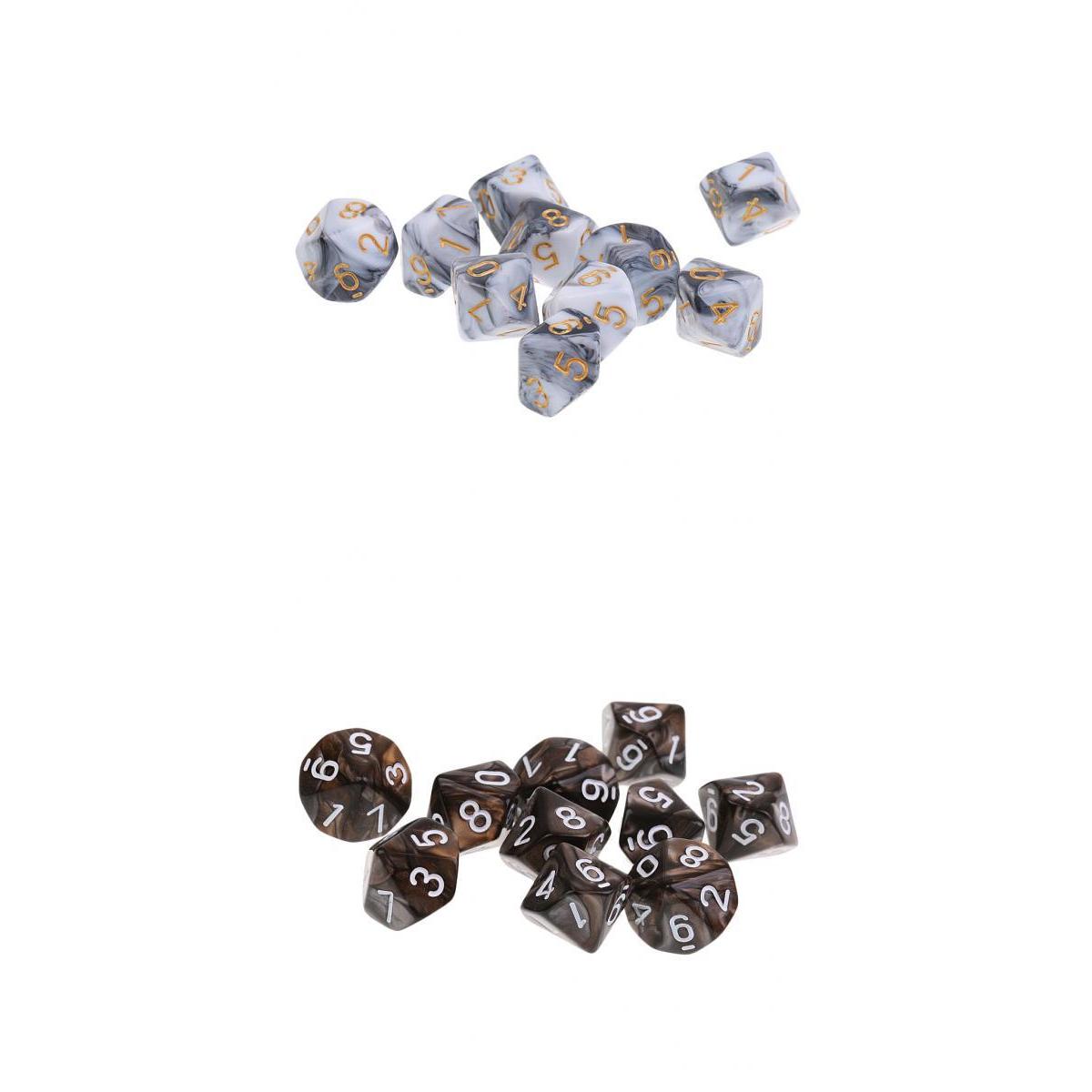 20PC 10 Sided Dice D10 Polyhedral Dice for Dungeons and Dragons Table Games