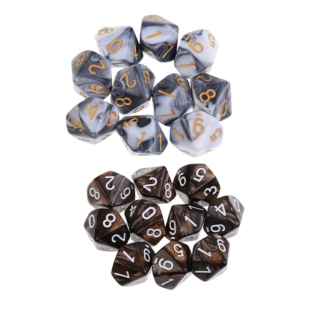 20PC 10 Sided Dice D10 Polyhedral Dice for Dungeons and Dragons Table Games