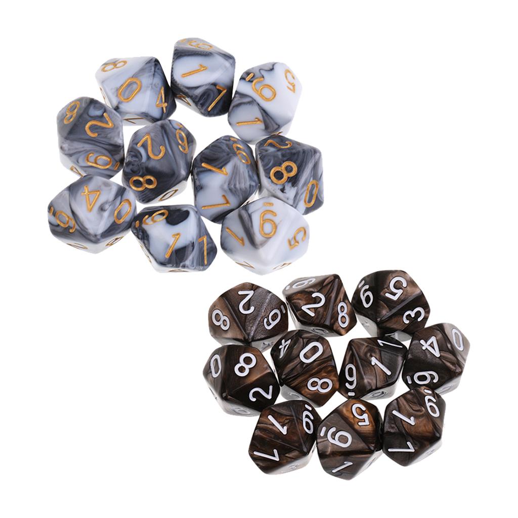 20PC 10 Sided Dice D10 Polyhedral Dice for Dungeons and Dragons Table Games