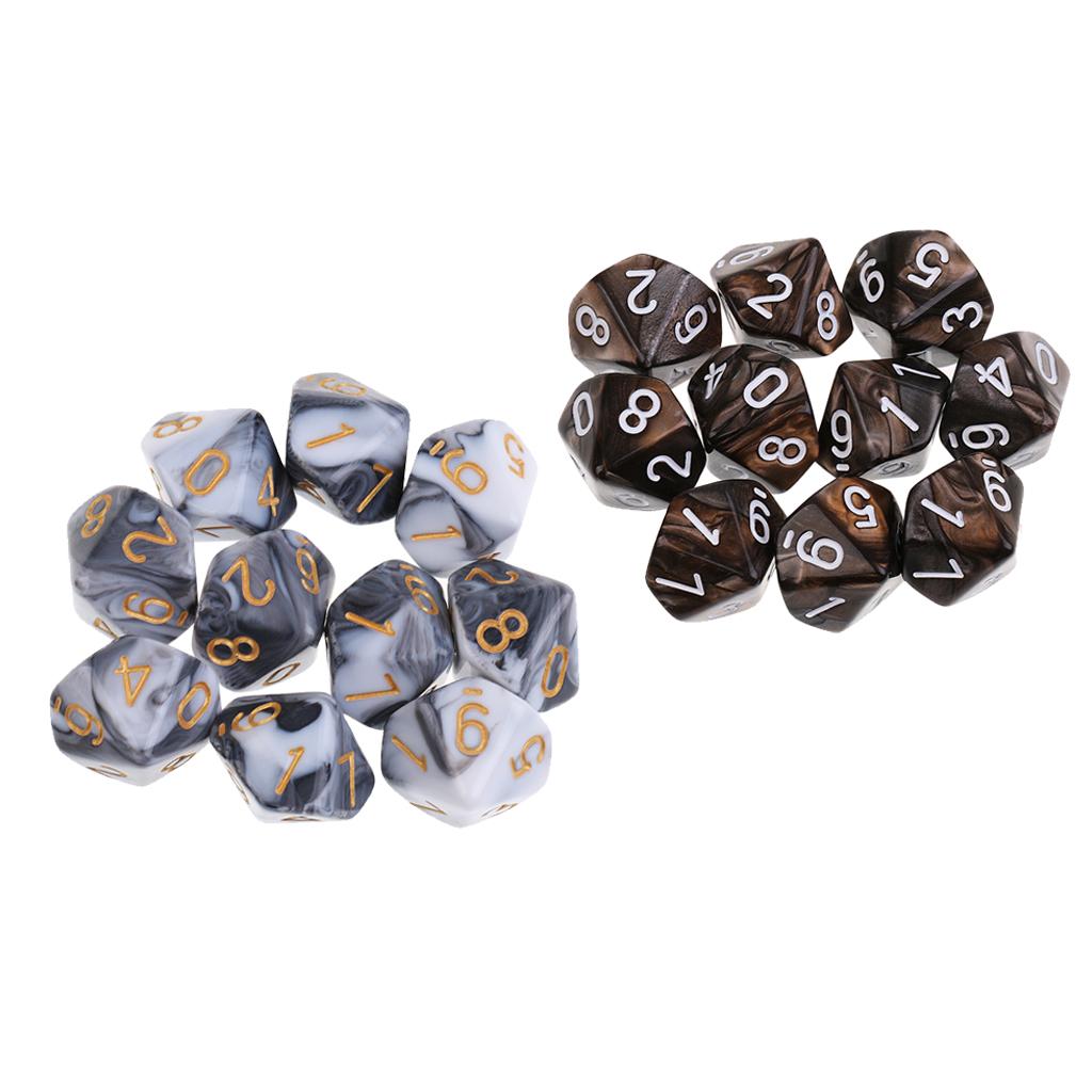 20PC 10 Sided Dice D10 Polyhedral Dice for Dungeons and Dragons Table Games