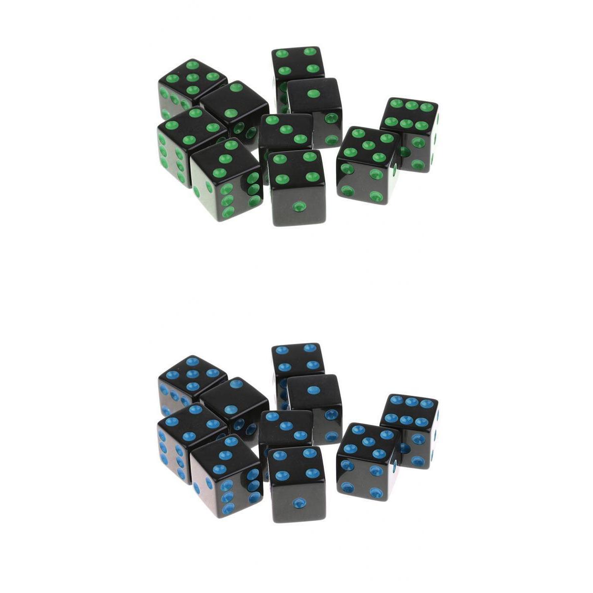 20 Pieces/Set Plastic Dice D6 6 Sided Dotted Dice for D&D RPG Toy
