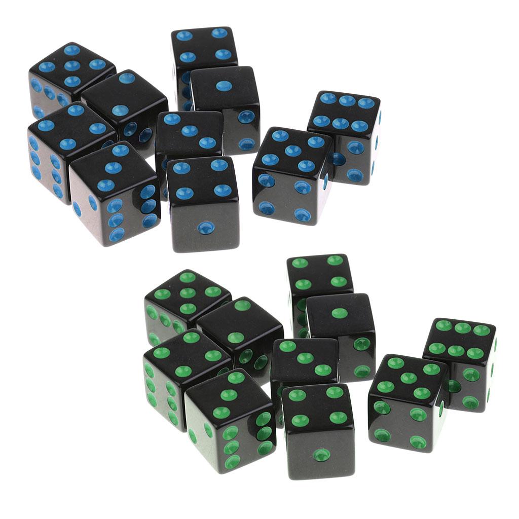 20 Pieces/Set Plastic Dice D6 6 Sided Dotted Dice for D&D RPG Toy
