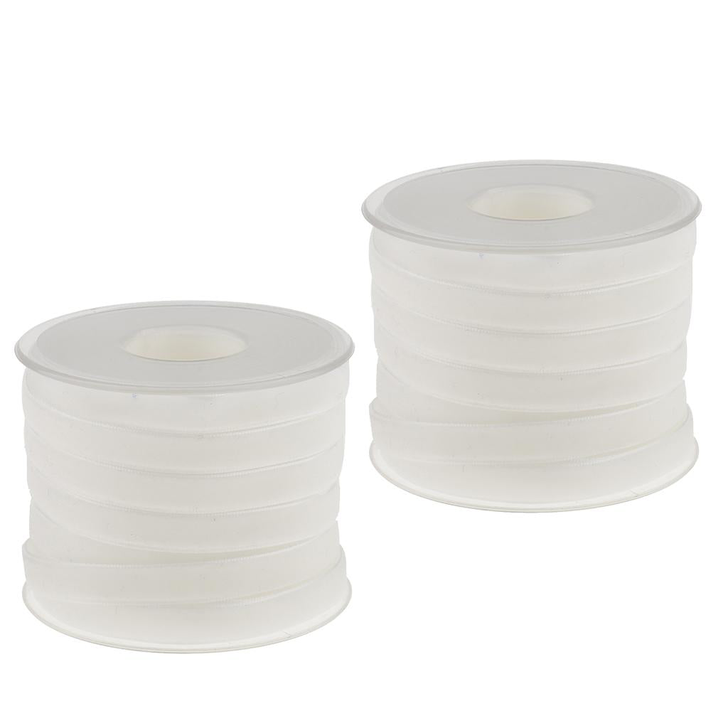 2pcs 20 Yard 10mm Wide Velvet Ribbon Roll Crafts wedding party supply white