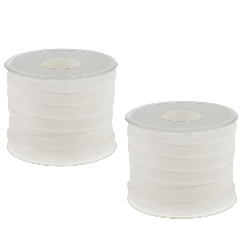 2pcs 20 Yard 10mm Wide Velvet Ribbon Roll Crafts wedding party supply white