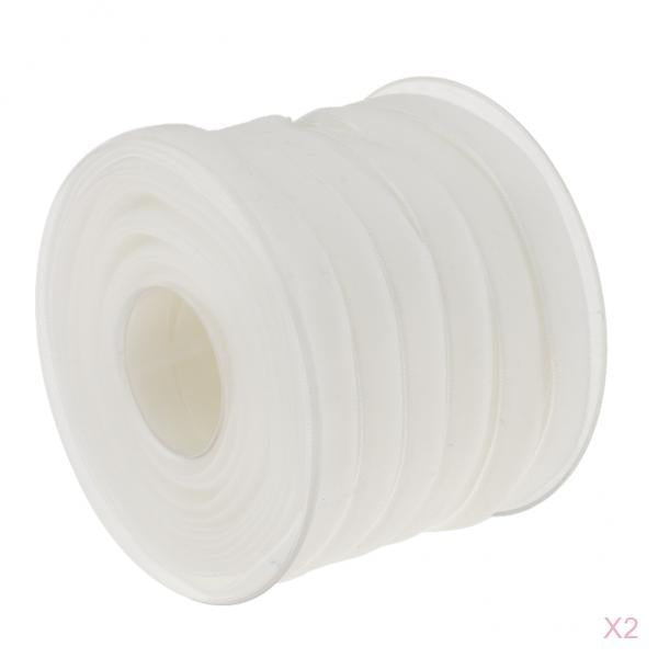 2pcs 20 Yard 10mm Wide Velvet Ribbon Roll Crafts wedding party supply white
