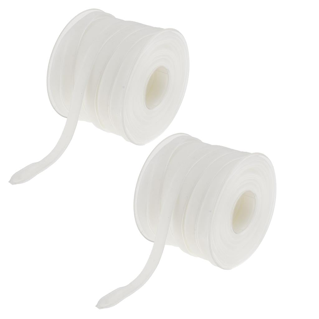 2pcs 20 Yard 10mm Wide Velvet Ribbon Roll Crafts wedding party supply white