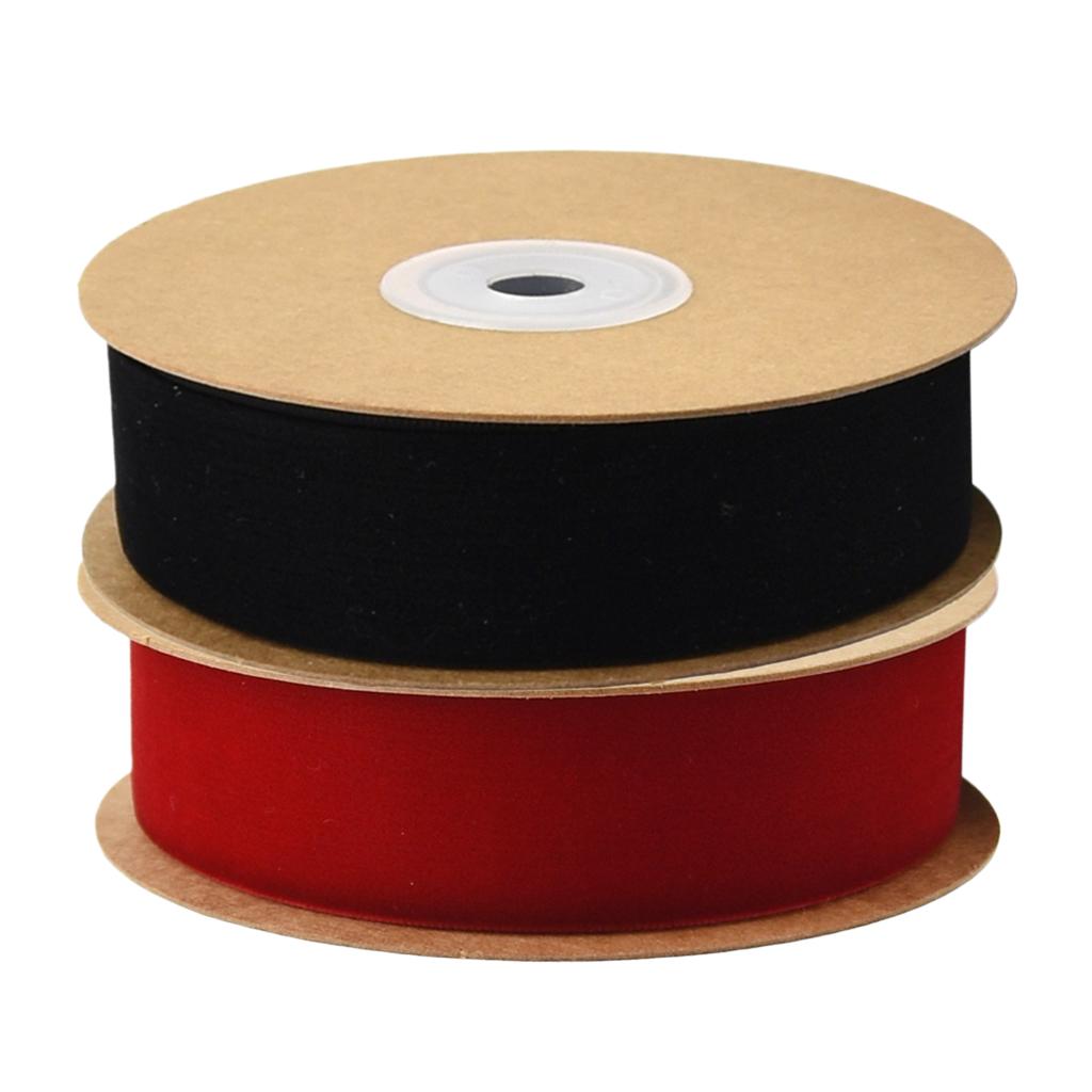 20 Yard 10mm Wide Velvet Ribbon for Crafts Gift Packing 2 Rolls