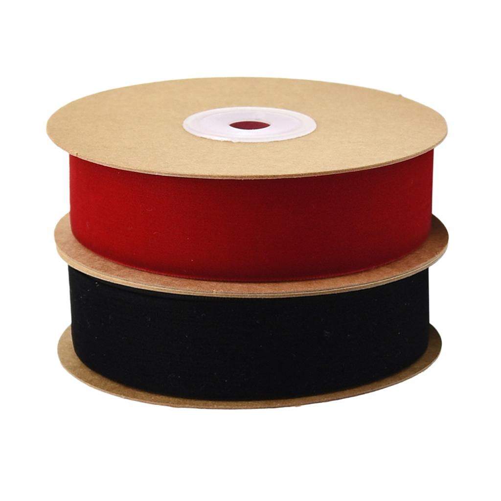 20 Yard 10mm Wide Velvet Ribbon for Crafts Gift Packing 2 Rolls