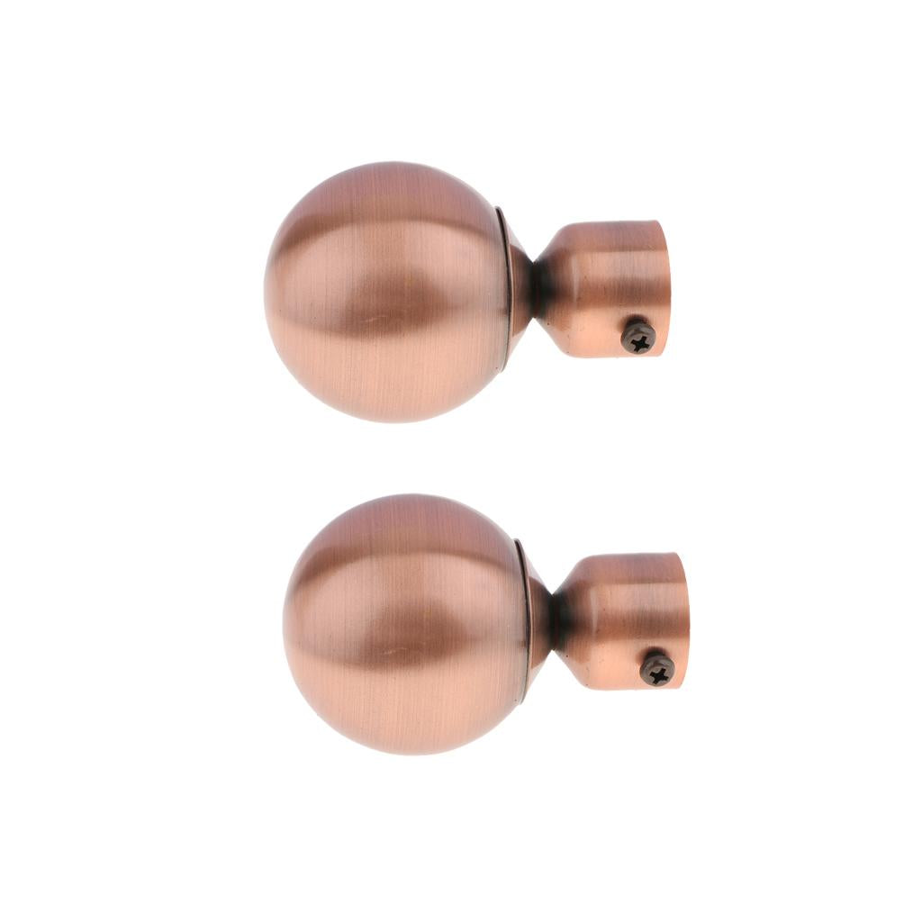 2Pcs Curtain Rod Head/Ends/Drapery Pole Finals Dia 28mm Red Ball