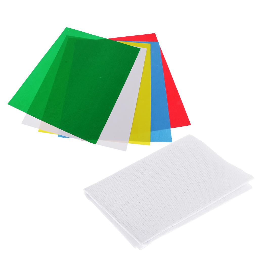6Pcs 11CT Aida Cloth Cross Stitch Embroidery Fabric Tracing Paper Sheets