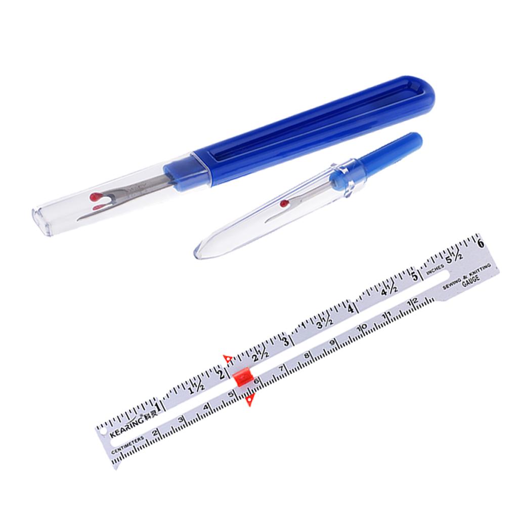 3Pcs Sewing Knitting Gauge Garment Pattern Dress Making Ruler Seam Rippers