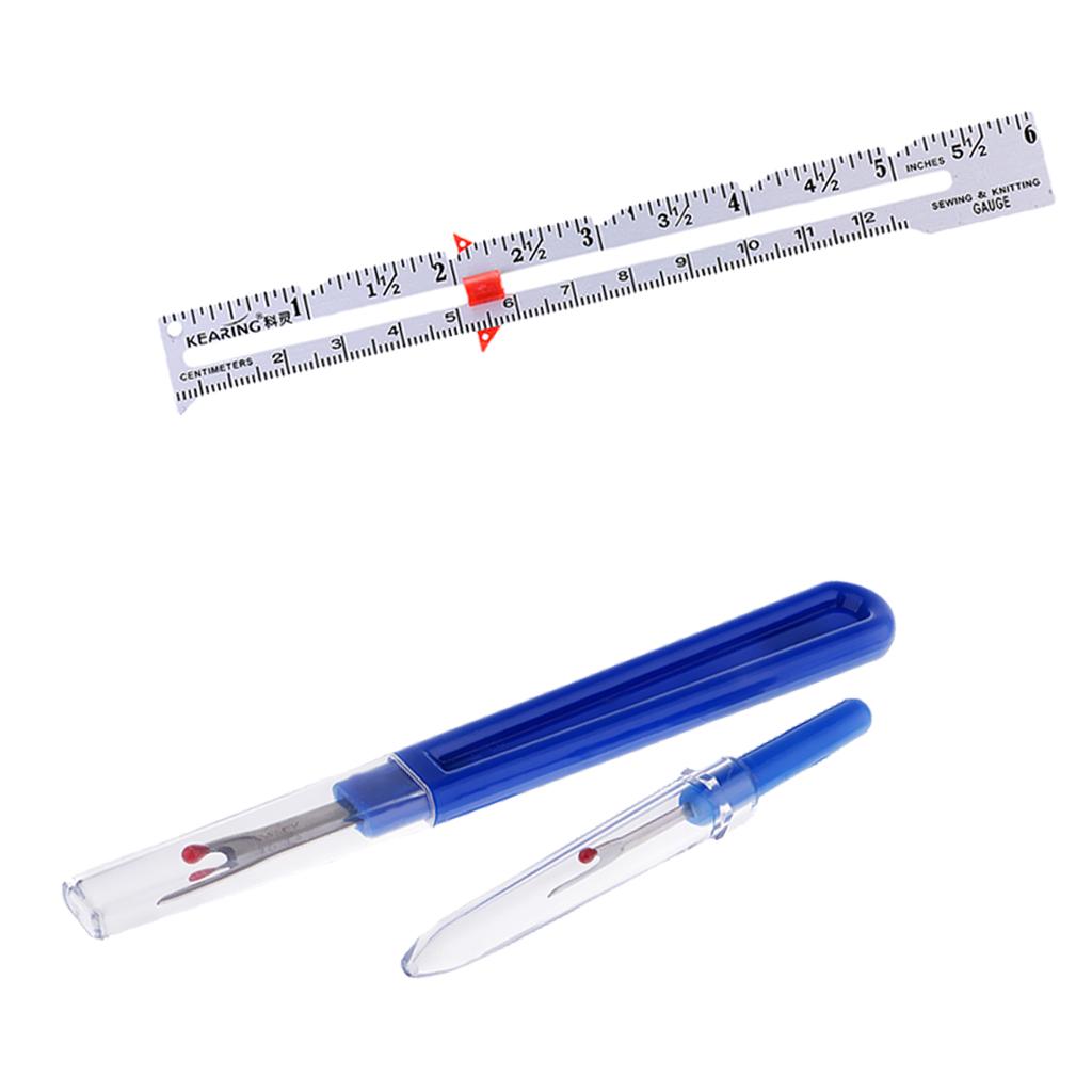 3Pcs Sewing Knitting Gauge Garment Pattern Dress Making Ruler Seam Rippers