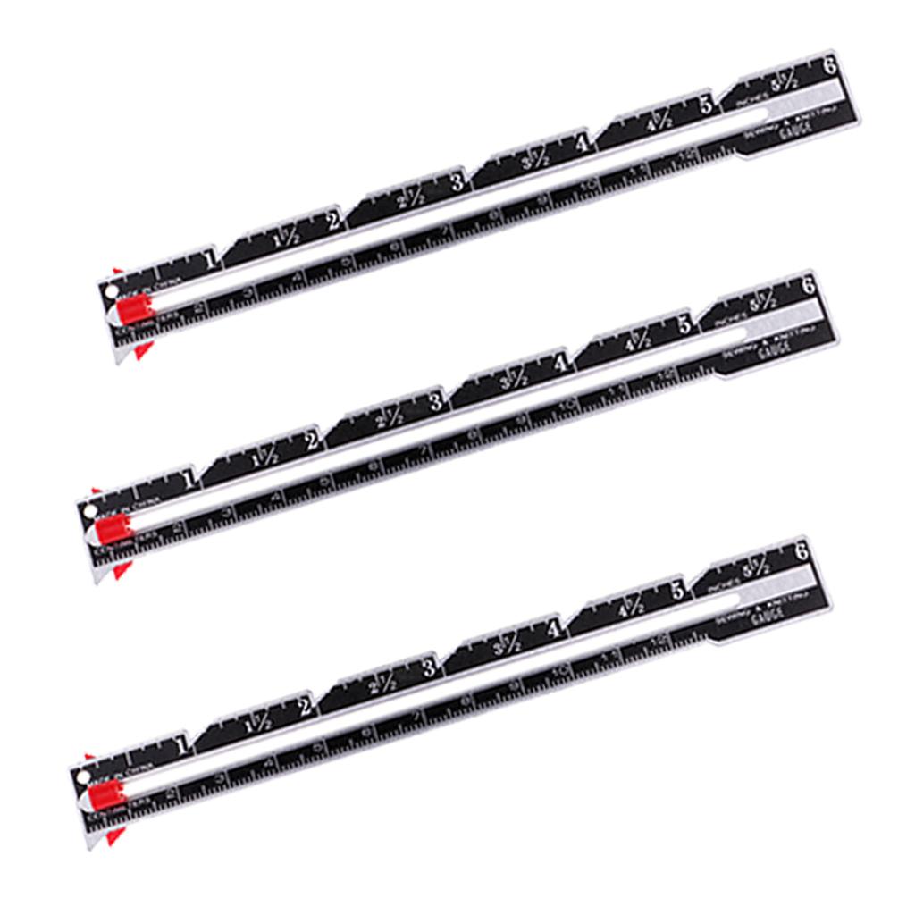 3x Metal Sewing and Knitting Gauge Garment Pattern Dress Making Ruler