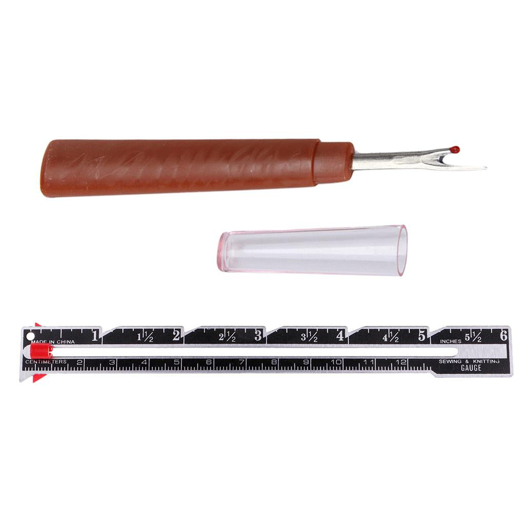 2pcs Sewing Gadget Gauge and Seam Ripper for Tailor Dressmaker Designer