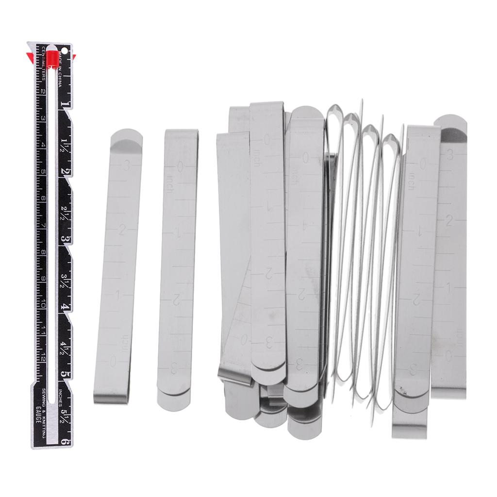 21pcs 3 Inch Metal Alloy Hem Curtain Clips Measuring Guides Sewing Gauge
