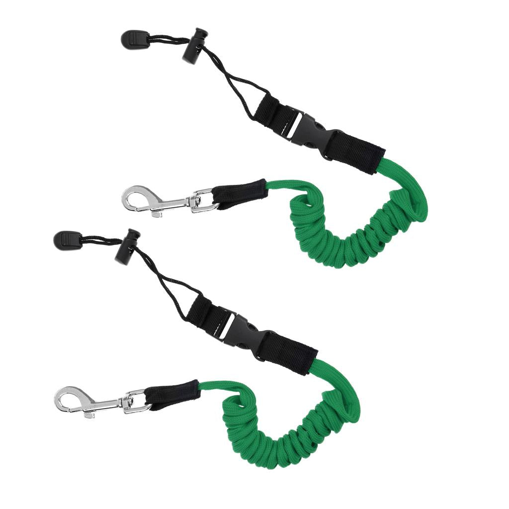 2Pc Elastic Coiled Cord Lanyard SUP Leash for Kayak Canoe Paddle Fishing Rod