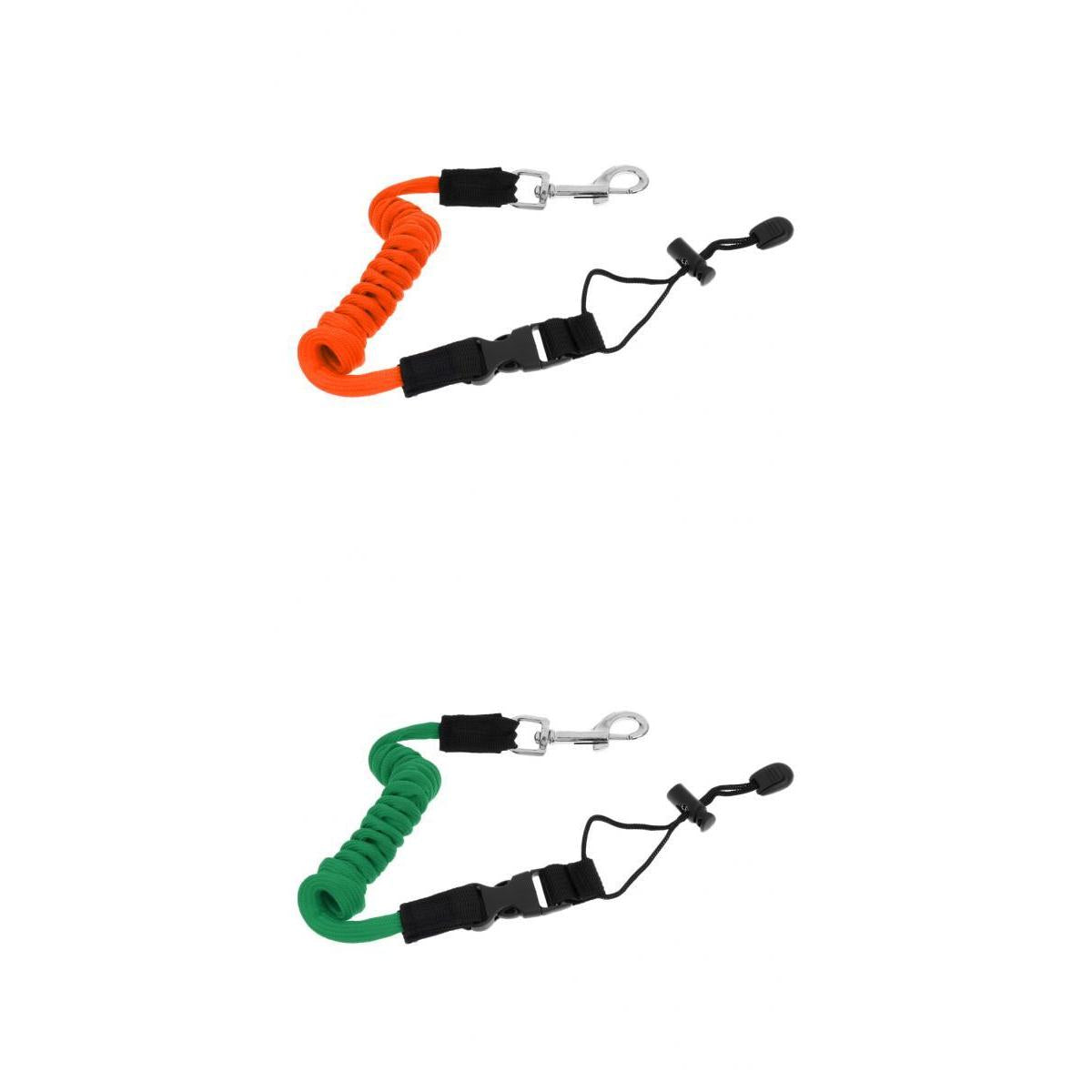 2Pcs Elastic Safety Kayak Paddle Leash Fishing Rod Pole Coiled Lanyard Cord