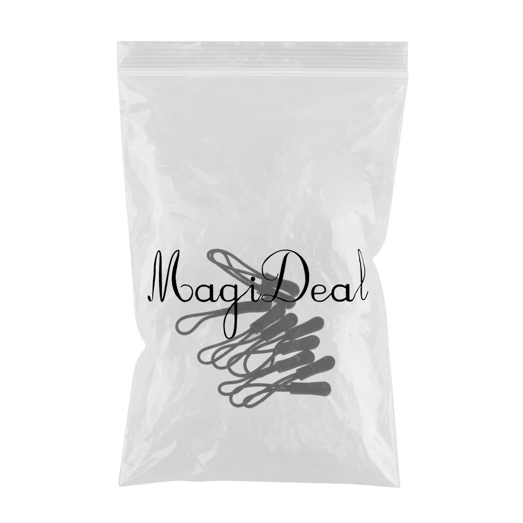 100Pcs Zipper Pulls Replacement Zip Cord Puller Slider Jacket Backpack Black