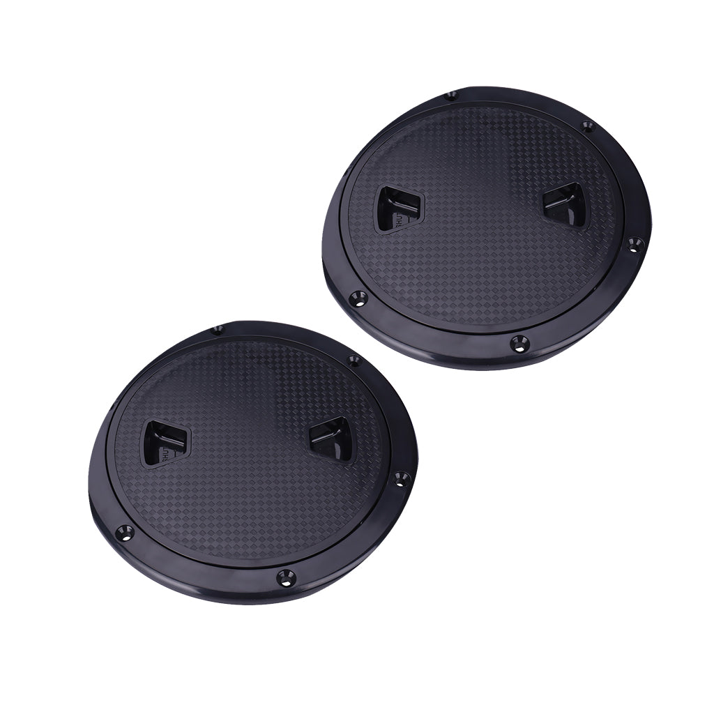 2 Pieces Marine Boat RV Black 6 Access Hatch Cover Screw Out Deck Plate"