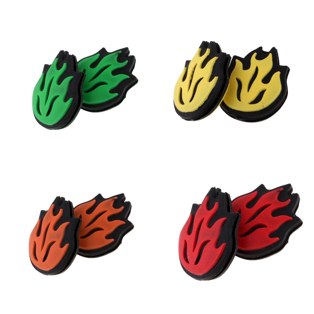4 Pairs Silicone Flame Tennis Racket Shock Absorber Shockproof Damper