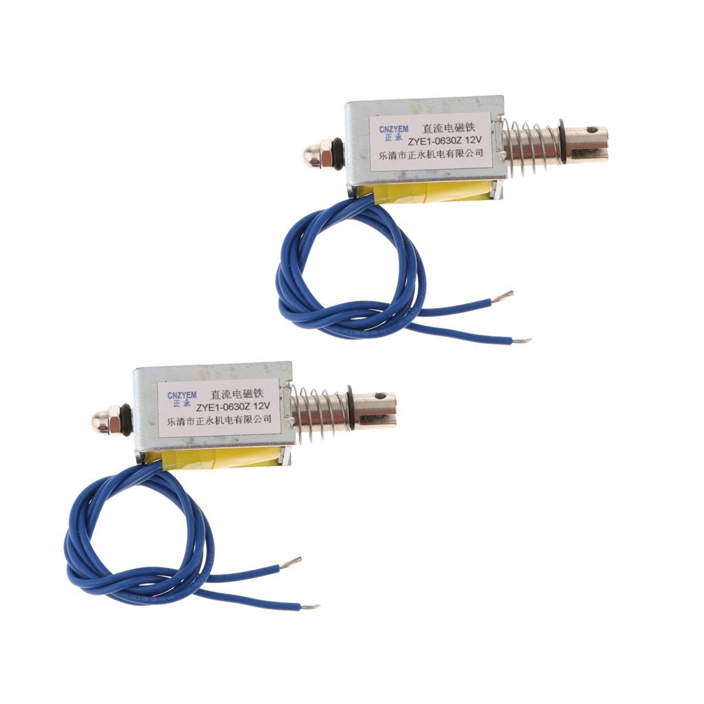 2x Linear Mini Push Pull Solenoid Electromagnet Reset DC12V