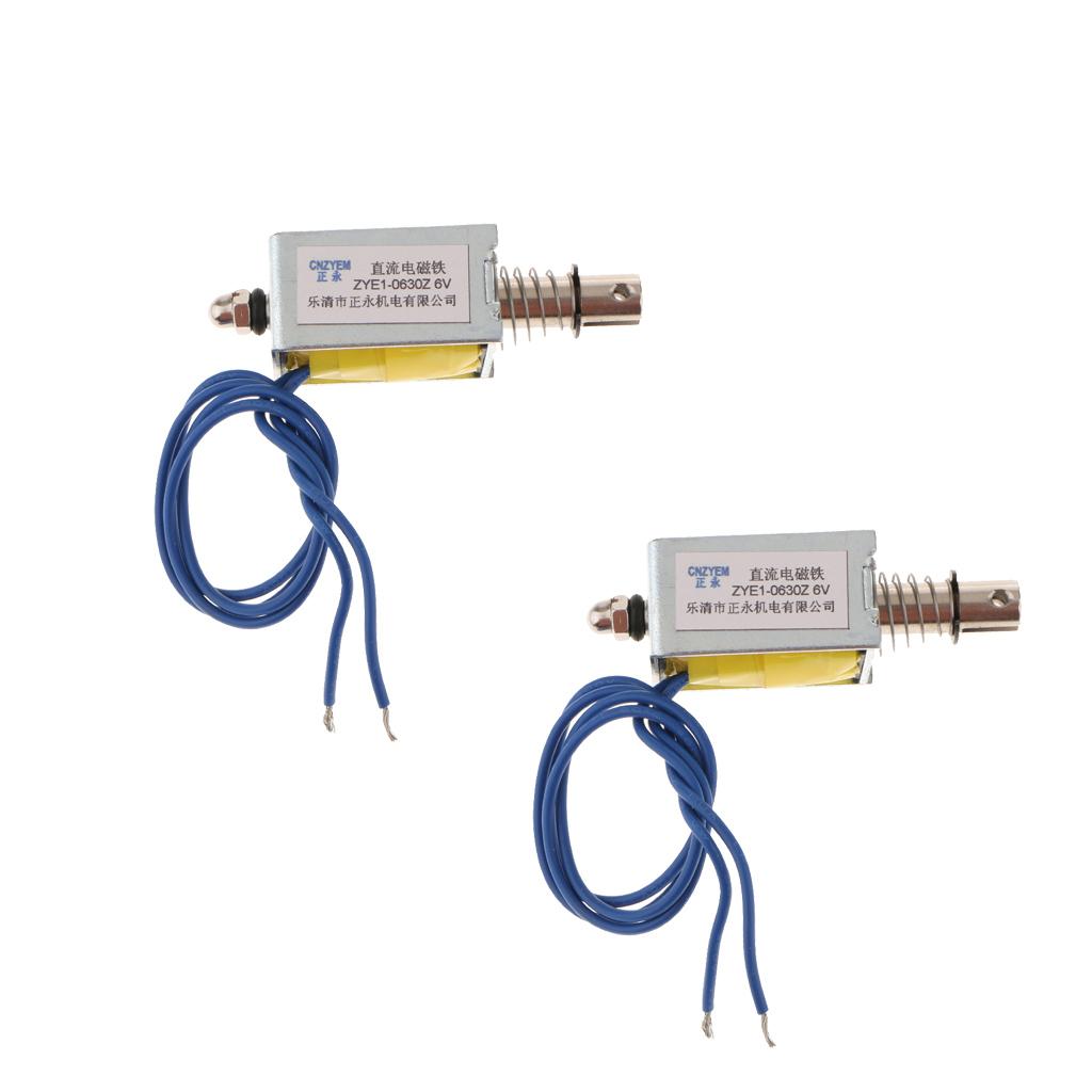 2x Linear Mini Push Pull Solenoid Electromagnet Reset DC6V