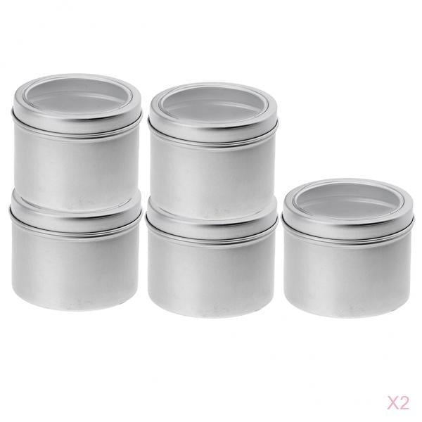 10x 100ml Aluminium Tin Lip Balm Tin Pot Cosmetic Cream Jar Bottle Container
