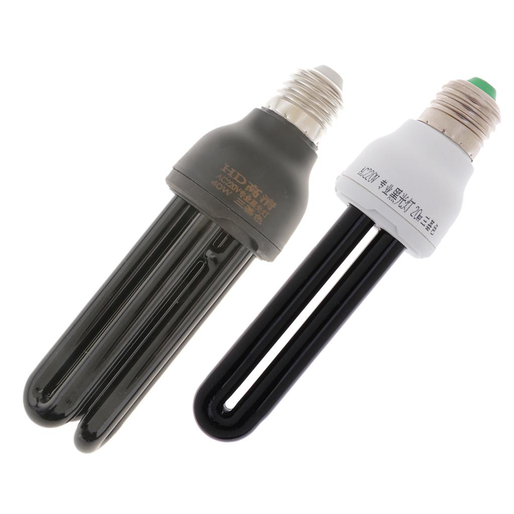 2pcs E27 UV Ultraviolet Blacklight Lamp Bactericidal Light Straight Lamp