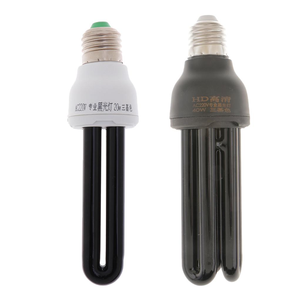 2pcs E27 UV Ultraviolet Blacklight Lamp Bactericidal Light Straight Lamp