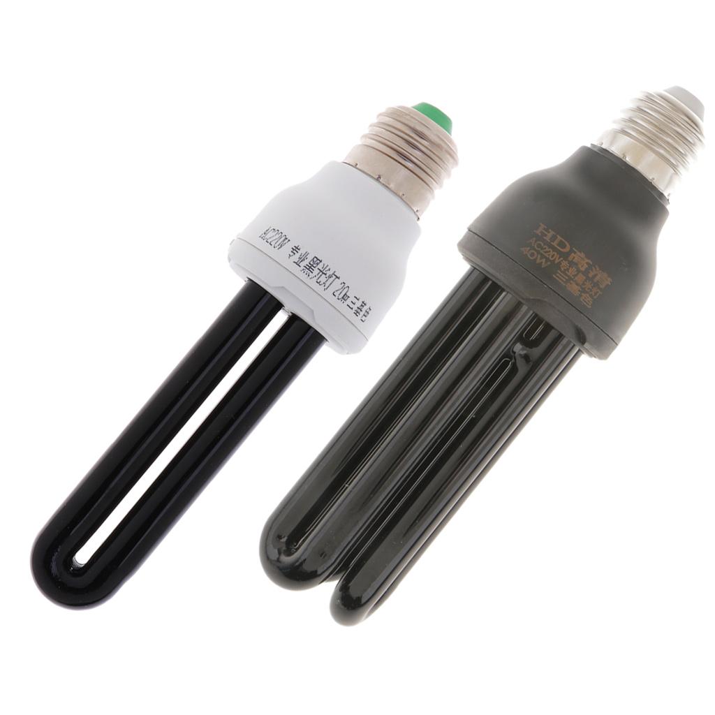 2pcs E27 UV Ultraviolet Blacklight Lamp Bactericidal Light Straight Lamp