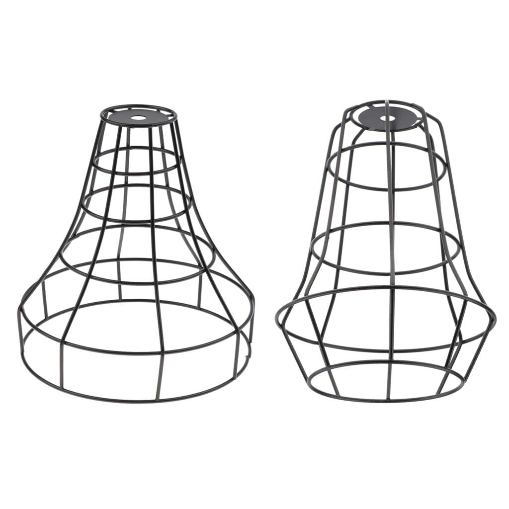 2pcs Iron Wire Cage Hanging Lamp Shade Pendant Light Chandelier Shades