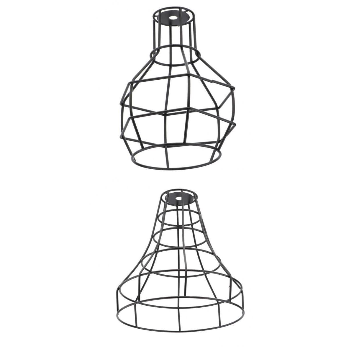 2x Iron Wire Cage Hanging Lamp Shade Pendant Light Chandelier Shades