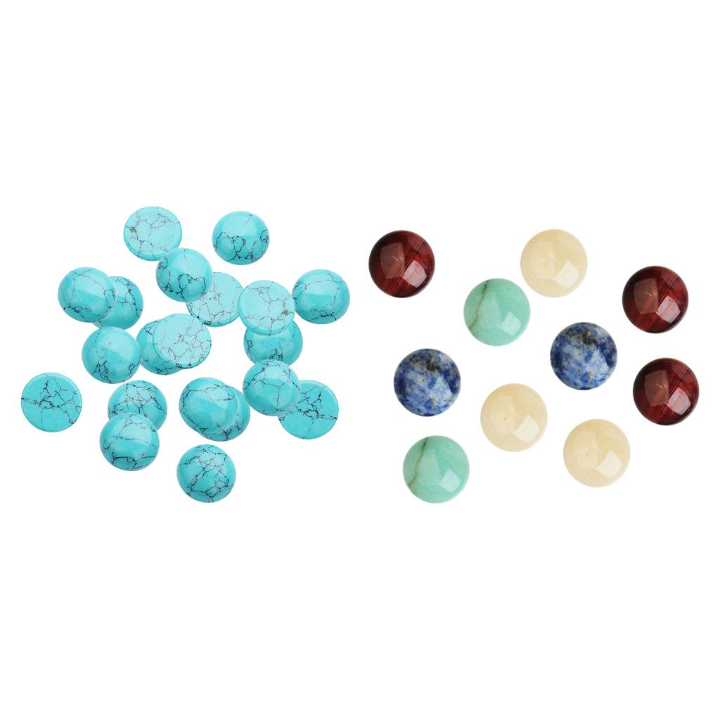 30Pieces Jewelry Making 8/6mm Half Round Gemstone Cabochon Stone DIY Charms