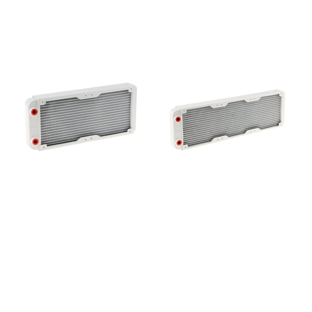 2Piece PC G1/4 18 Lines Radiator Water Cooling Cooler for CPU Heatsink