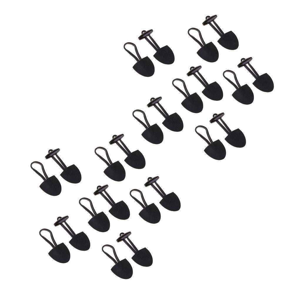12 Pairs PU Leather Horn Toggle Button DIY Duffle Coat Fastener Buckle Black