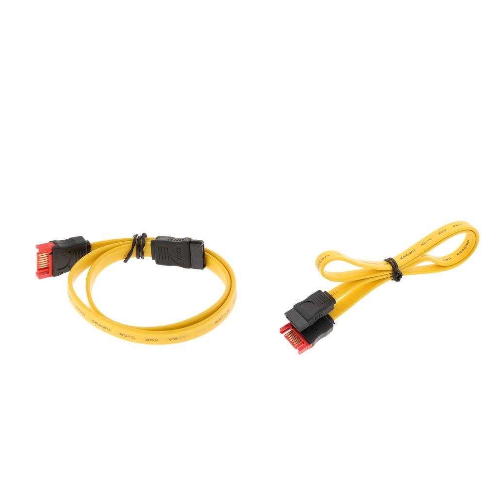 2 x SATA III Data Cable SATA III 7Pin Male to 7Pin Female Extension Cable