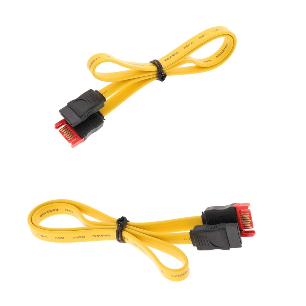 2 x SATA III Data Cable SATA III 7Pin Male to 7Pin Female Extension Cable