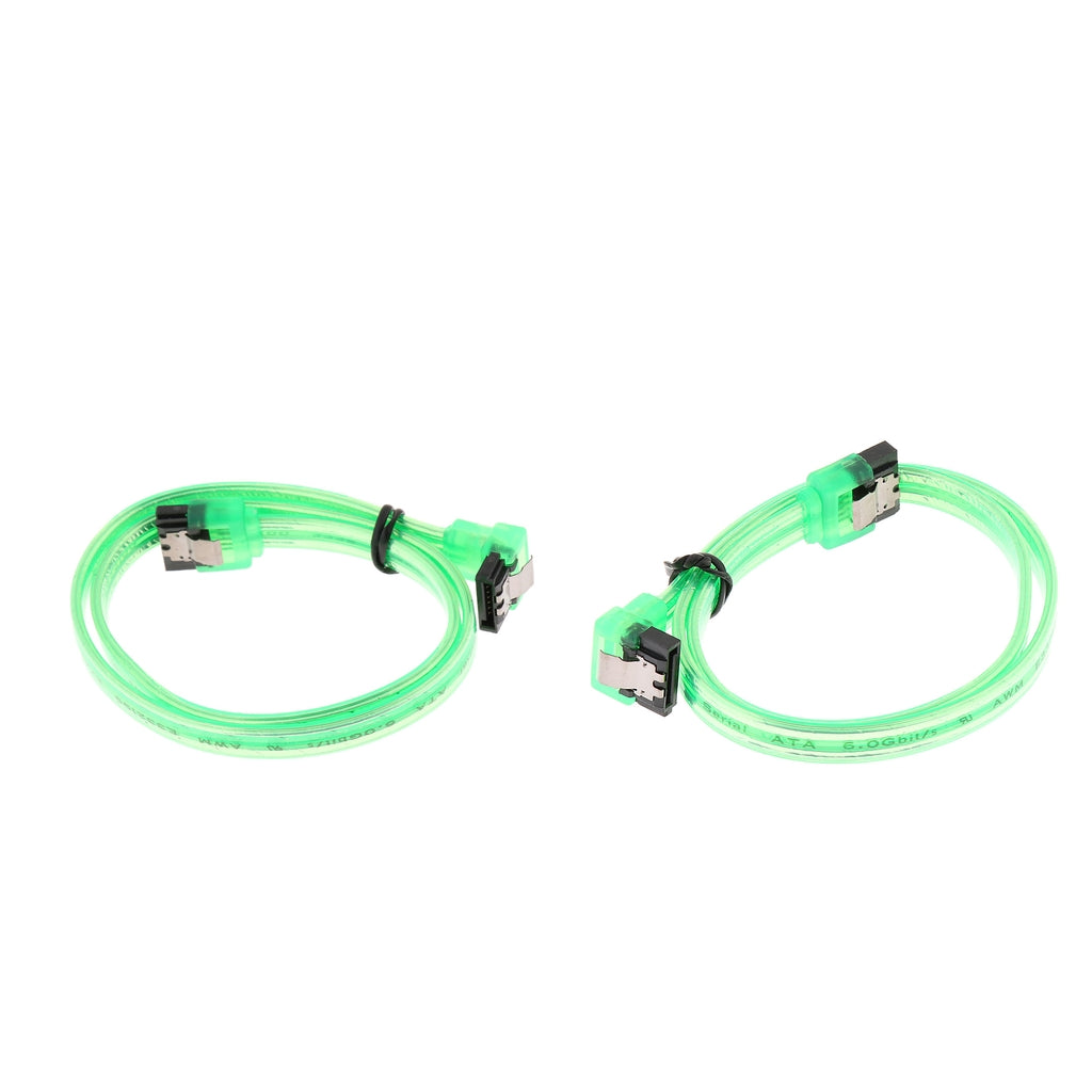 2x SATA III 6Gbps Cable with Locking Latch Straight to 90 Degree Right Angle