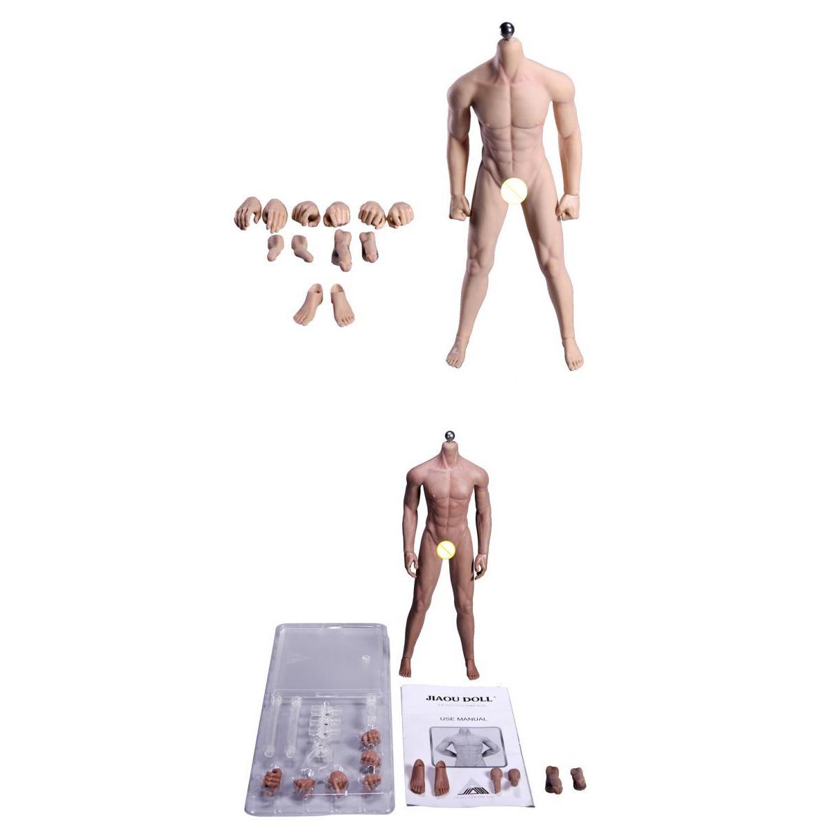 2/set 1/6 Scale Super Flexible Male Seamless Body with Steel Skeleton
