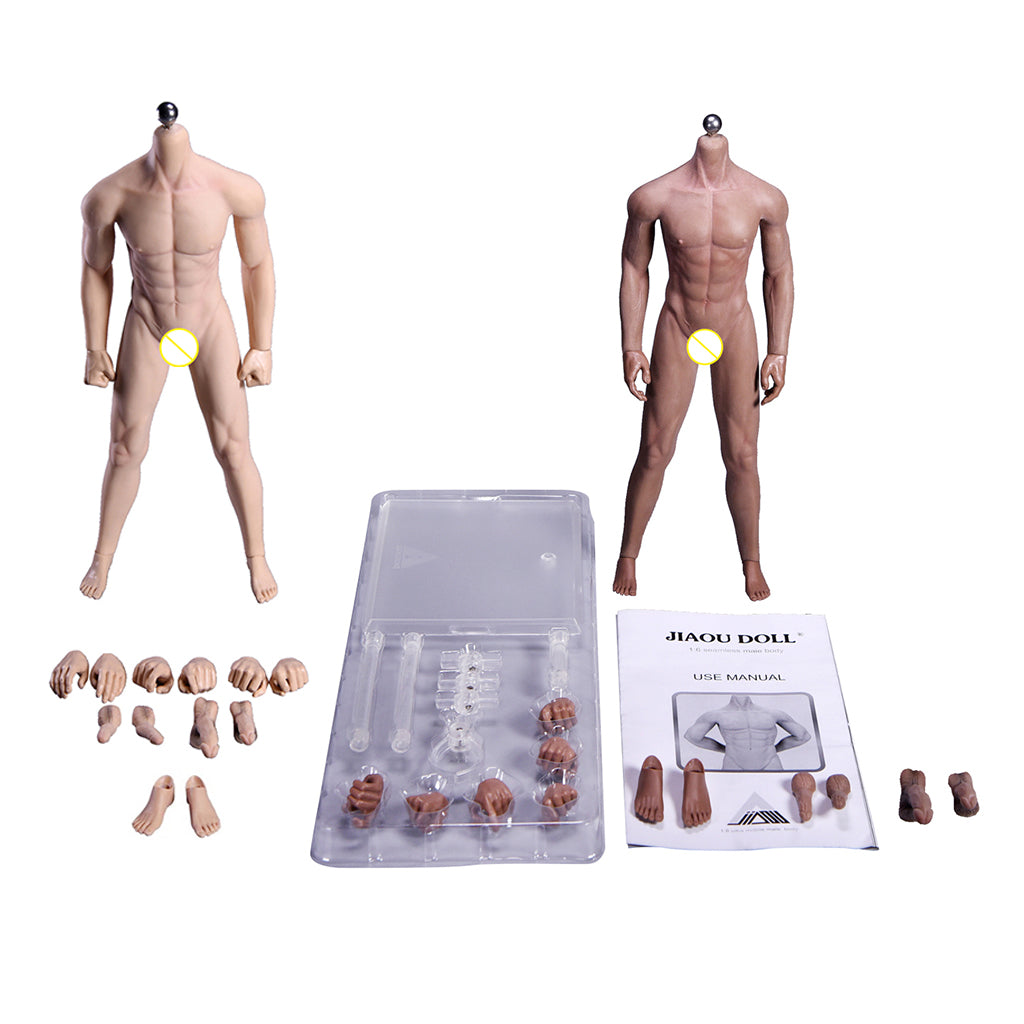2/set 1/6 Scale Super Flexible Male Seamless Body with Steel Skeleton