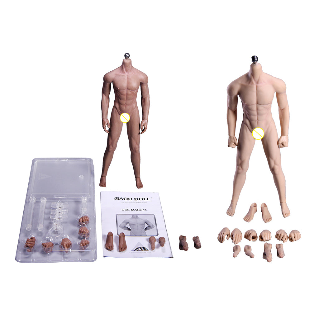 2/set 1/6 Scale Super Flexible Male Seamless Body with Steel Skeleton