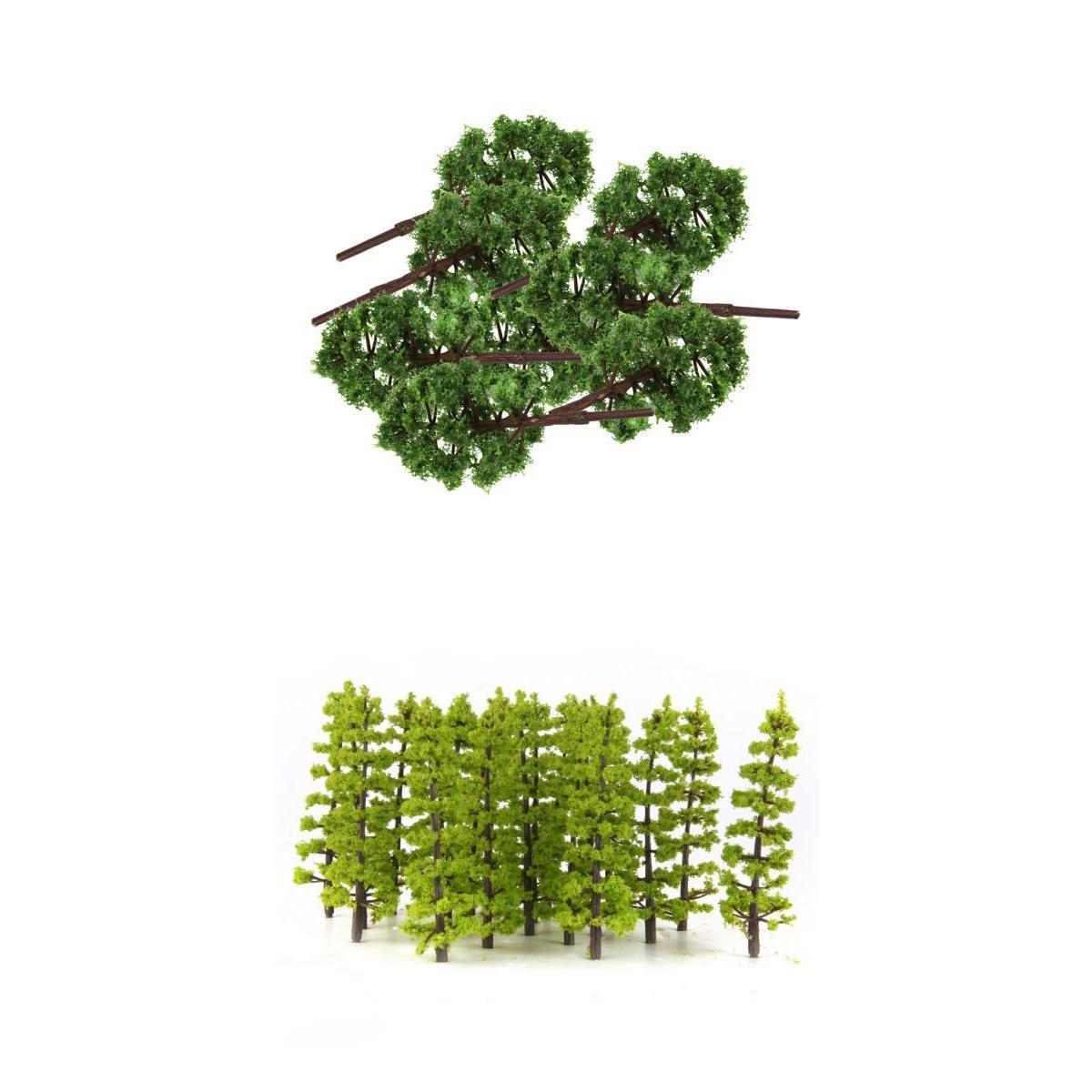 40pcs 1/100 1/150 Scale Green Model Tree Scenery Landscape Model Pine Tree