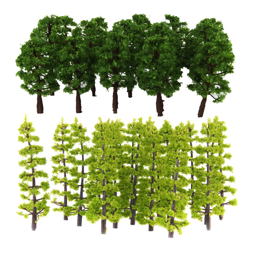 40pcs 1/100 1/150 Scale Green Model Tree Scenery Landscape Model Pine Tree