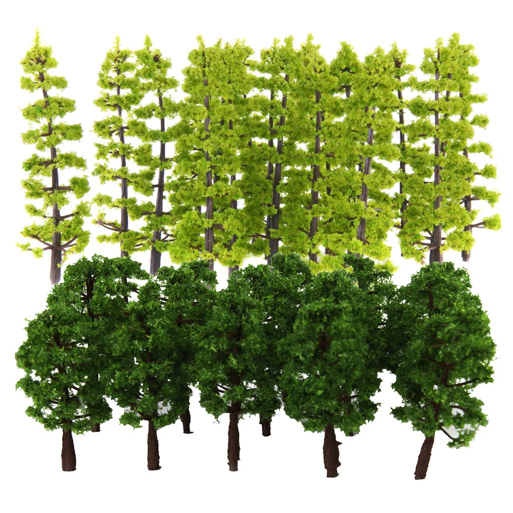 40pcs 1/100 1/150 Scale Green Model Tree Scenery Landscape Model Pine Tree