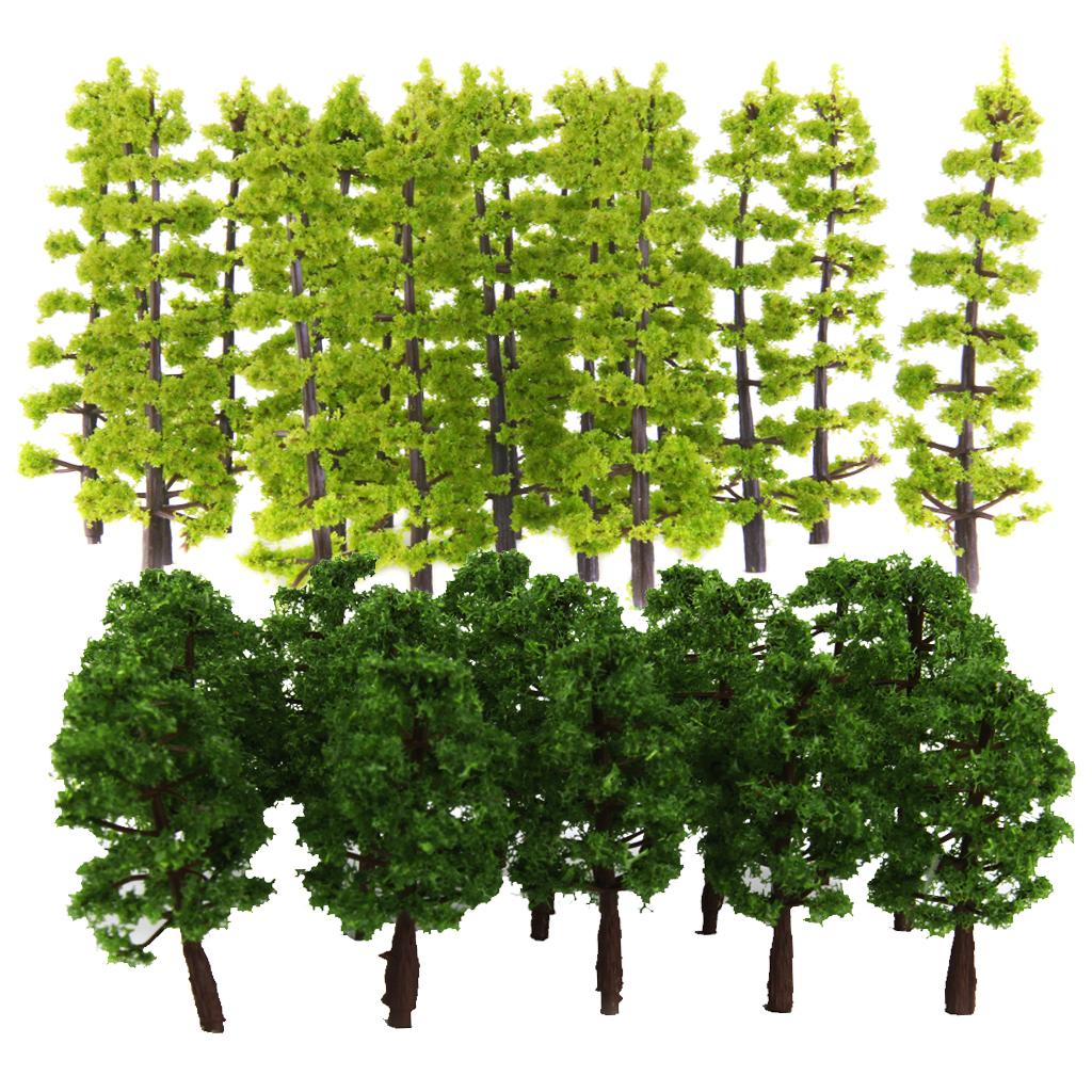 40pcs 1/100 1/150 Scale Green Model Tree Scenery Landscape Model Pine Tree